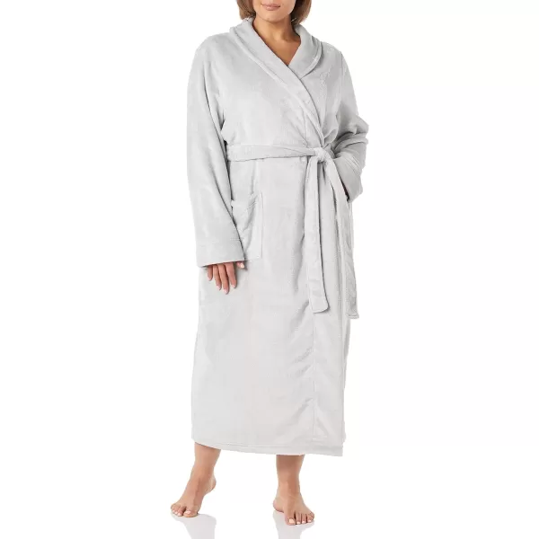 Amazon Essentials Womens FullLength Plush Robe Available in Plus SizeLight Grey