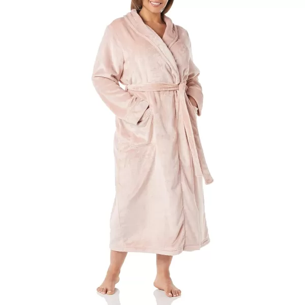 Amazon Essentials Womens FullLength Plush Robe Available in Plus SizePale Pink