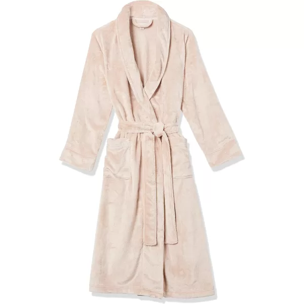 Amazon Essentials Womens FullLength Plush Robe Available in Plus SizePale Pink