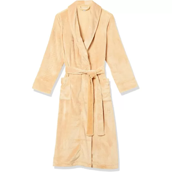 Amazon Essentials Womens FullLength Plush Robe Available in Plus SizeTan