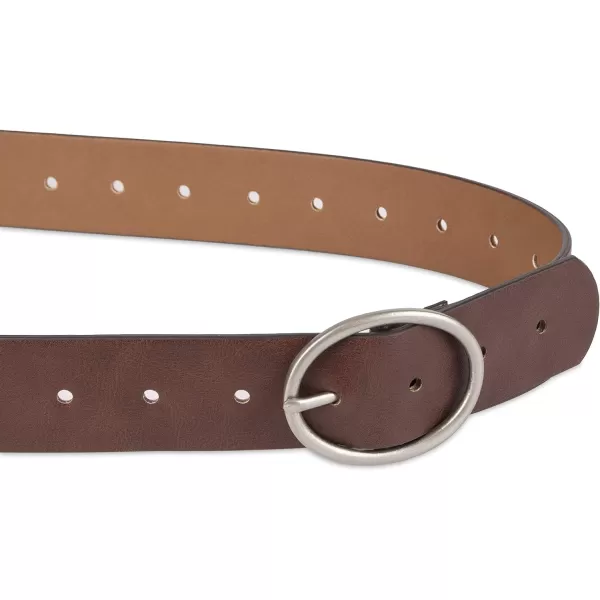 Amazon Essentials Womens Fully Adjustable Casual Belt with Round Buckle Available in Plus SizeBrown