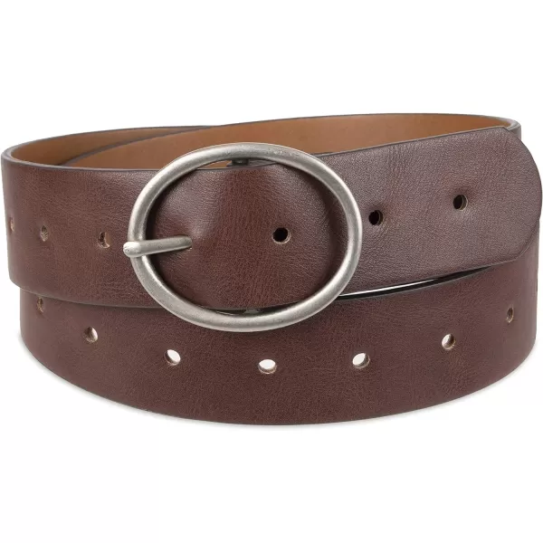 Amazon Essentials Womens Fully Adjustable Casual Belt with Round Buckle Available in Plus SizeBrown