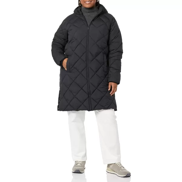 Amazon Essentials Womens Heavyweight Diamond Quilted Knee Length Puffer CoatBlack