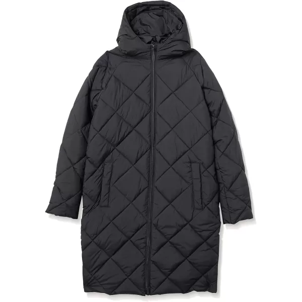 Amazon Essentials Womens Heavyweight Diamond Quilted Knee Length Puffer CoatBlack