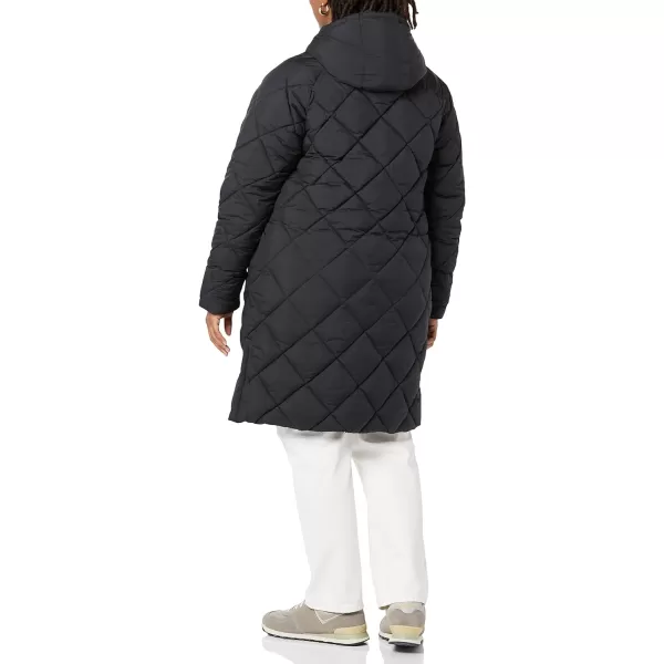 Amazon Essentials Womens Heavyweight Diamond Quilted Knee Length Puffer CoatBlack