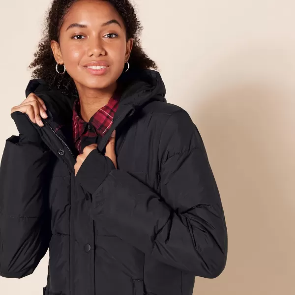 Amazon Essentials Womens Heavyweight LongSleeve Hooded Puffer Coat Available in Plus SizeBlack