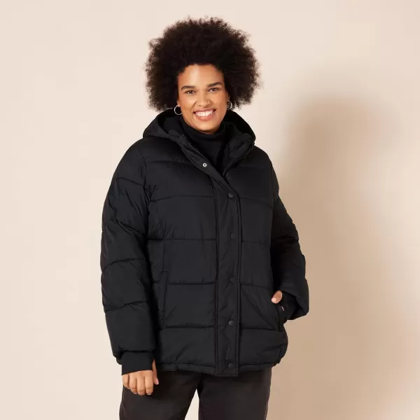 Amazon Essentials Womens Heavyweight LongSleeve Hooded Puffer Coat Available in Plus SizeBlack