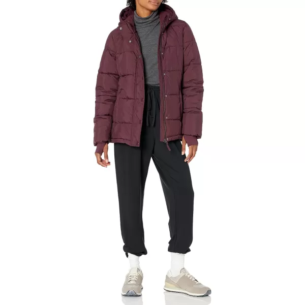 Amazon Essentials Womens Heavyweight LongSleeve Hooded Puffer Coat Available in Plus SizeBurgundy