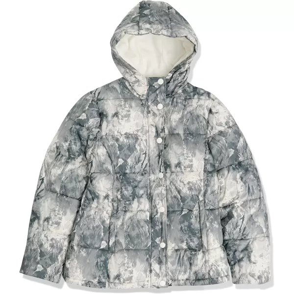 Amazon Essentials Womens Heavyweight LongSleeve Hooded Puffer Coat Available in Plus SizeMarble Print