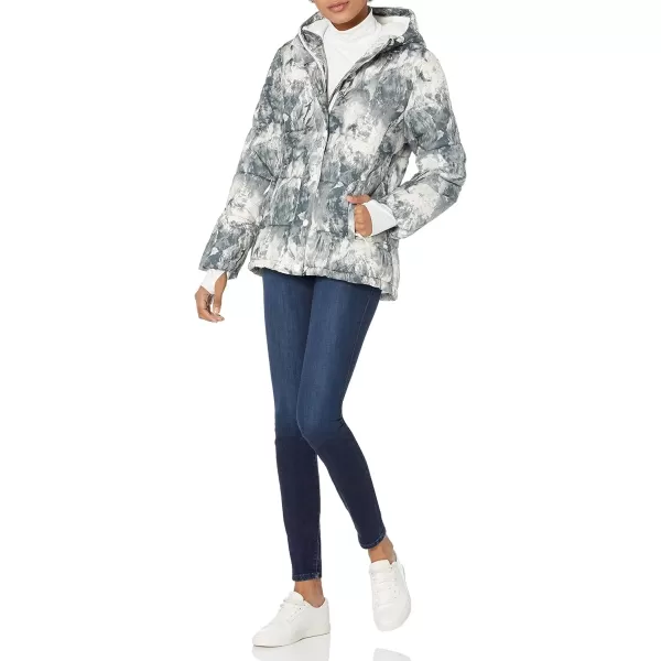 Amazon Essentials Womens Heavyweight LongSleeve Hooded Puffer Coat Available in Plus SizeMarble Print