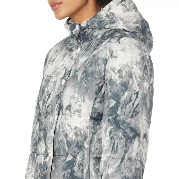 Amazon Essentials Womens Heavyweight LongSleeve Hooded Puffer Coat Available in Plus SizeMarble Print