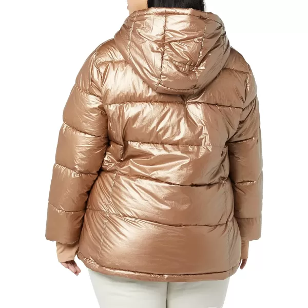 Amazon Essentials Womens Heavyweight LongSleeve Hooded Puffer Coat Available in Plus SizeMetallic Taupe