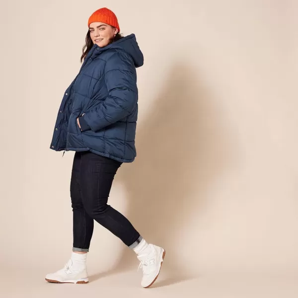 Amazon Essentials Womens Heavyweight LongSleeve Hooded Puffer Coat Available in Plus SizeNavy