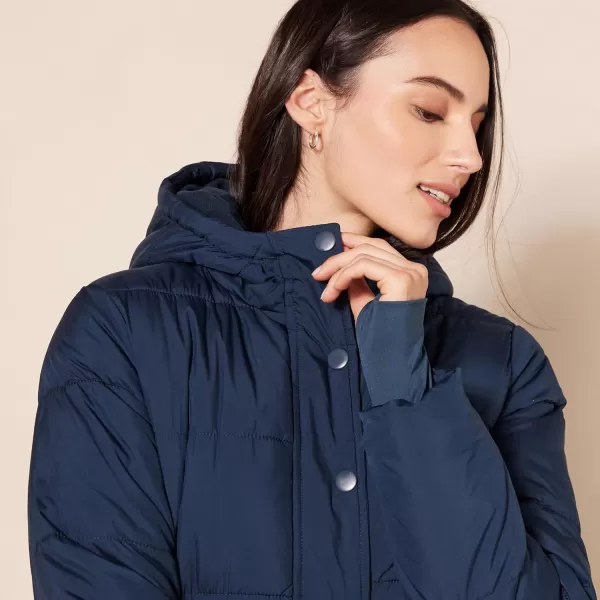 Amazon Essentials Womens Heavyweight LongSleeve Hooded Puffer Coat Available in Plus SizeNavy