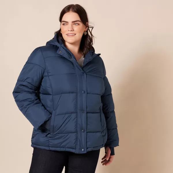 Amazon Essentials Womens Heavyweight LongSleeve Hooded Puffer Coat Available in Plus SizeNavy