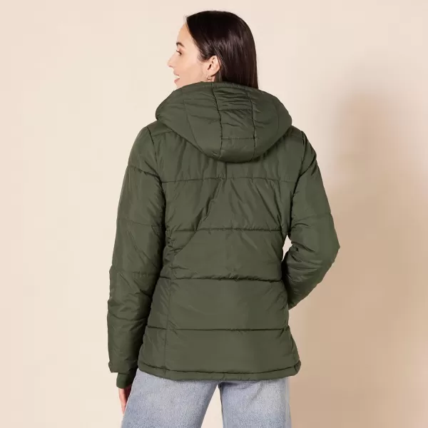 Amazon Essentials Womens Heavyweight LongSleeve Hooded Puffer Coat Available in Plus SizeOlive