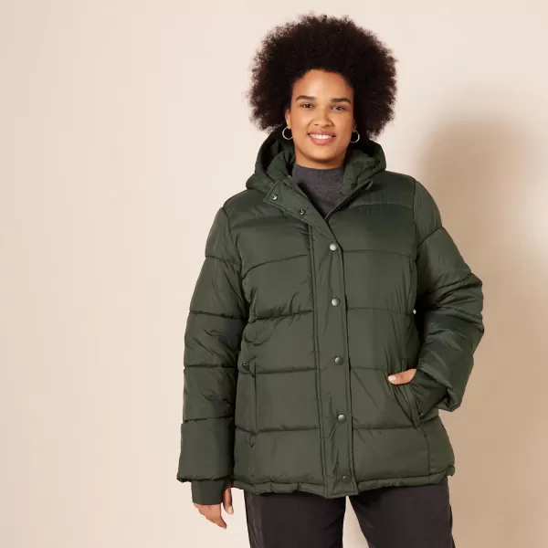 Amazon Essentials Womens Heavyweight LongSleeve Hooded Puffer Coat Available in Plus SizeOlive