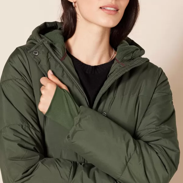 Amazon Essentials Womens Heavyweight LongSleeve Hooded Puffer Coat Available in Plus SizeOlive