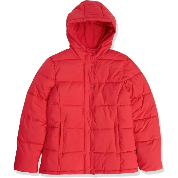 Amazon Essentials Womens Heavyweight LongSleeve Hooded Puffer Coat Available in Plus SizePoppy Red