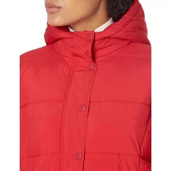 Amazon Essentials Womens Heavyweight LongSleeve Hooded Puffer Coat Available in Plus SizePoppy Red