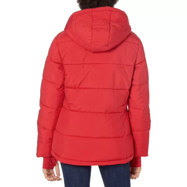 Amazon Essentials Womens Heavyweight LongSleeve Hooded Puffer Coat Available in Plus SizePoppy Red