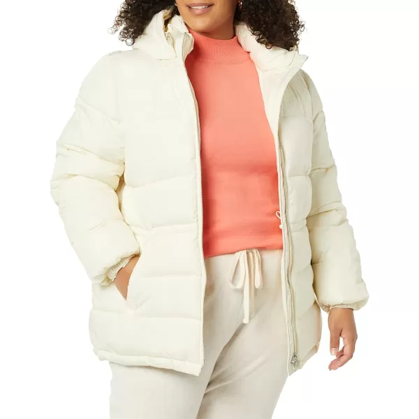 Amazon Essentials Womens Heavyweight Puffer Jacket with Drawstring WaistIvory