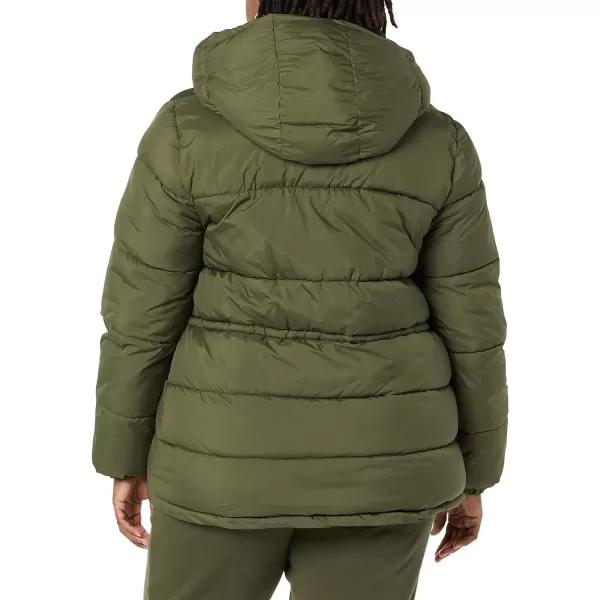 Amazon Essentials Womens Heavyweight Puffer Jacket with Drawstring WaistOlive