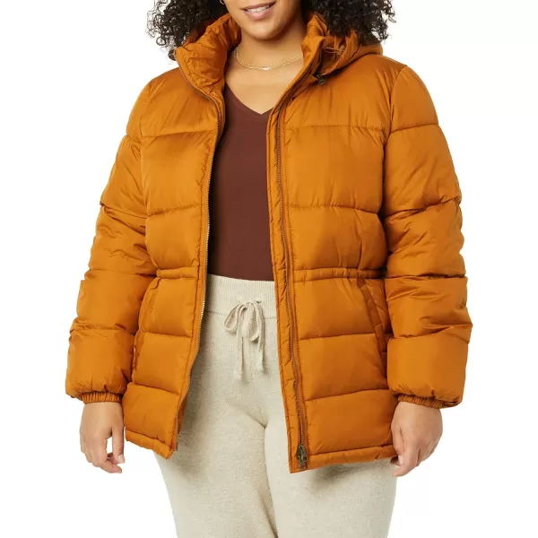 Amazon Essentials Womens Heavyweight Puffer Jacket with Drawstring WaistTan