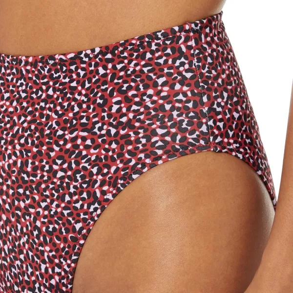 Amazon Essentials Womens High Waist High Leg Bikini BottomBrick Red Leopard