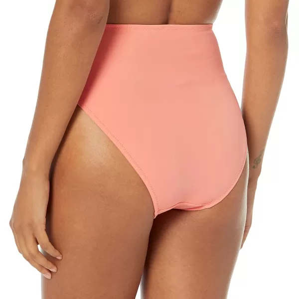 Amazon Essentials Womens High Waist High Leg Bikini BottomCoral Pink