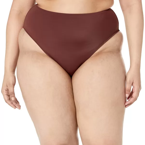 Amazon Essentials Womens High Waist High Leg Bikini BottomDeep Brown