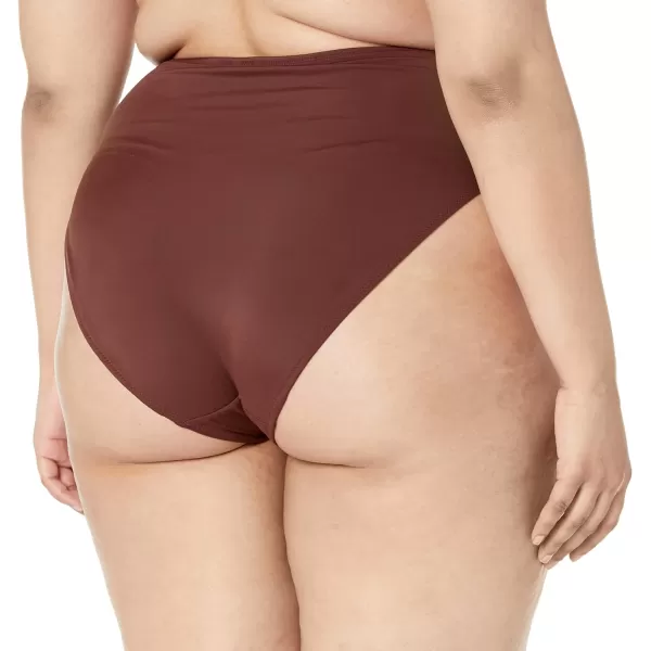 Amazon Essentials Womens High Waist High Leg Bikini BottomDeep Brown