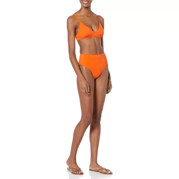 Amazon Essentials Womens High Waist High Leg Bikini BottomOrange