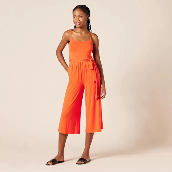 Amazon Essentials Womens Jersey Cami Cropped Wide Leg JumpsuitOrange