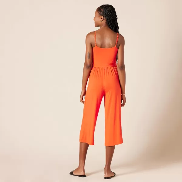 Amazon Essentials Womens Jersey Cami Cropped Wide Leg JumpsuitOrange