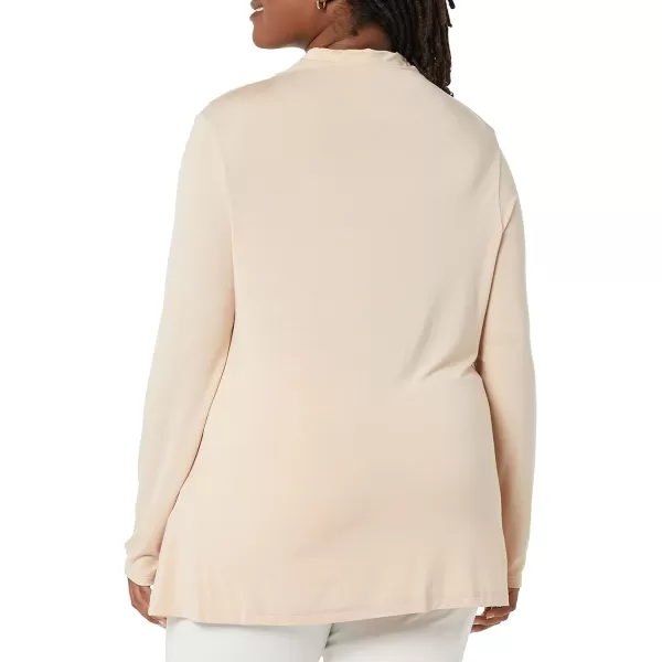 Amazon Essentials Womens Jersey LongSleeve Mock Neck Swing Tunic Previously Daily RitualBeige