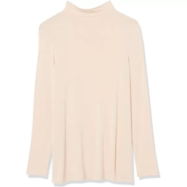 Amazon Essentials Womens Jersey LongSleeve Mock Neck Swing Tunic Previously Daily RitualBeige