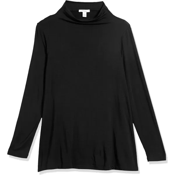 Amazon Essentials Womens Jersey LongSleeve Mock Neck Swing Tunic Previously Daily RitualBlack