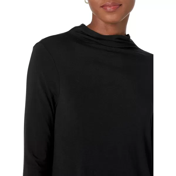 Amazon Essentials Womens Jersey LongSleeve Mock Neck Swing Tunic Previously Daily RitualBlack