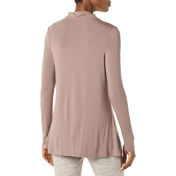 Amazon Essentials Womens Jersey LongSleeve Mock Neck Swing Tunic Previously Daily RitualDark Taupe