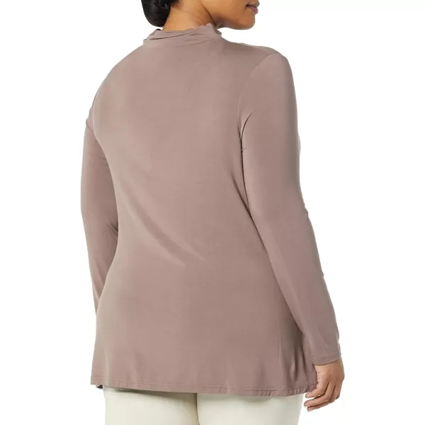 Amazon Essentials Womens Jersey LongSleeve Mock Neck Swing Tunic Previously Daily RitualDark Taupe
