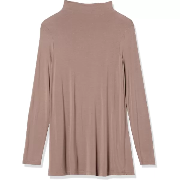 Amazon Essentials Womens Jersey LongSleeve Mock Neck Swing Tunic Previously Daily RitualDark Taupe