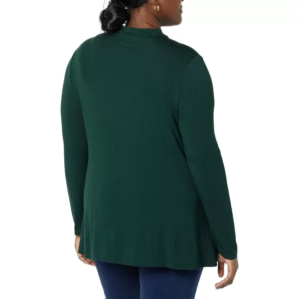 Amazon Essentials Womens Jersey LongSleeve Mock Neck Swing Tunic Previously Daily RitualDeep Green