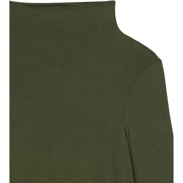 Amazon Essentials Womens Jersey LongSleeve Mock Neck Swing Tunic Previously Daily RitualForest Green