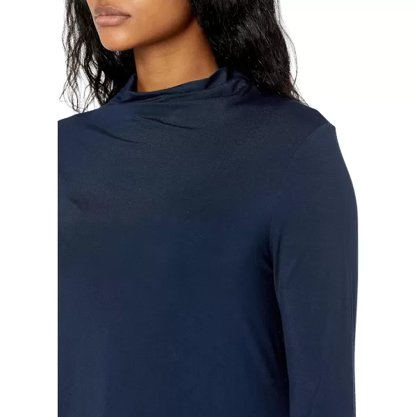 Amazon Essentials Womens Jersey LongSleeve Mock Neck Swing Tunic Previously Daily RitualNavy