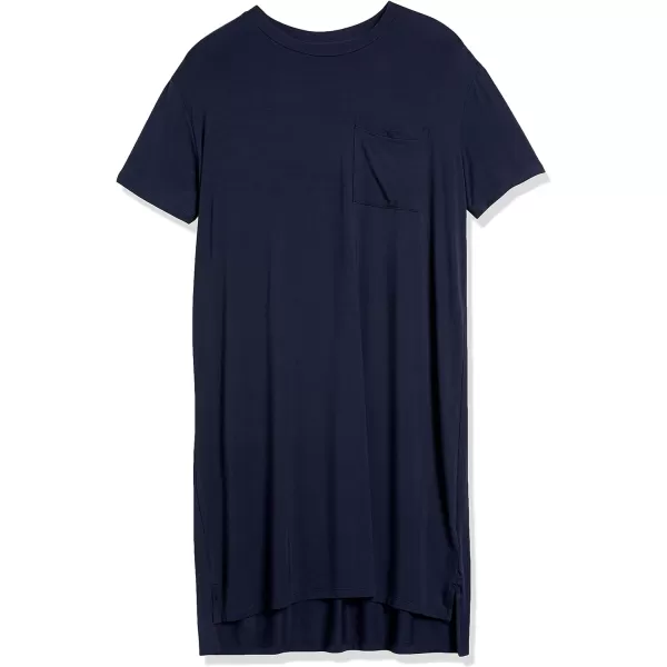 Amazon Essentials Womens Jersey OversizedFit ShortSleeve Pocket TShirt Dress Previously Daily RitualRayon Blend Navy