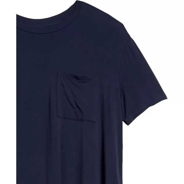 Amazon Essentials Womens Jersey OversizedFit ShortSleeve Pocket TShirt Dress Previously Daily RitualRayon Blend Navy