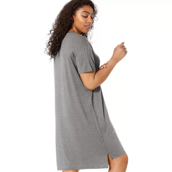 Amazon Essentials Womens Jersey OversizedFit ShortSleeve Pocket TShirt Dress Previously Daily RitualSustainably Sourced Rayon Blend Charcoal Heather