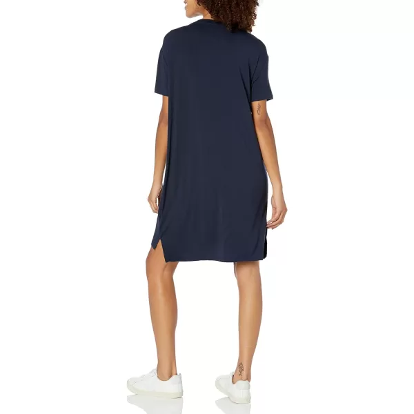 Amazon Essentials Womens Jersey OversizedFit ShortSleeve Pocket TShirt Dress Previously Daily RitualSustainably Sourced Rayon Blend Navy