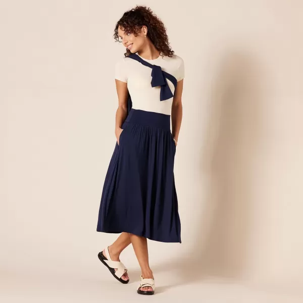 Amazon Essentials Womens Jersey Pull On Midi Length SkirtNavy